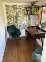 Gallery Photo of I work from a purpose built garden therapy room, a calming space with lots of natural light and views of trees and plants