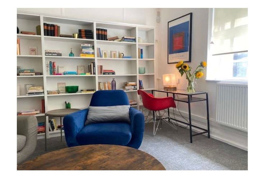 The consulting room at Manchester Square is a quiet, comfortable, and light-filled space.