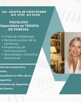 Foto de JULIETA LUCIA DE CRISTOFARO, Psicólogo, Lic. en Psicología, CPsi
