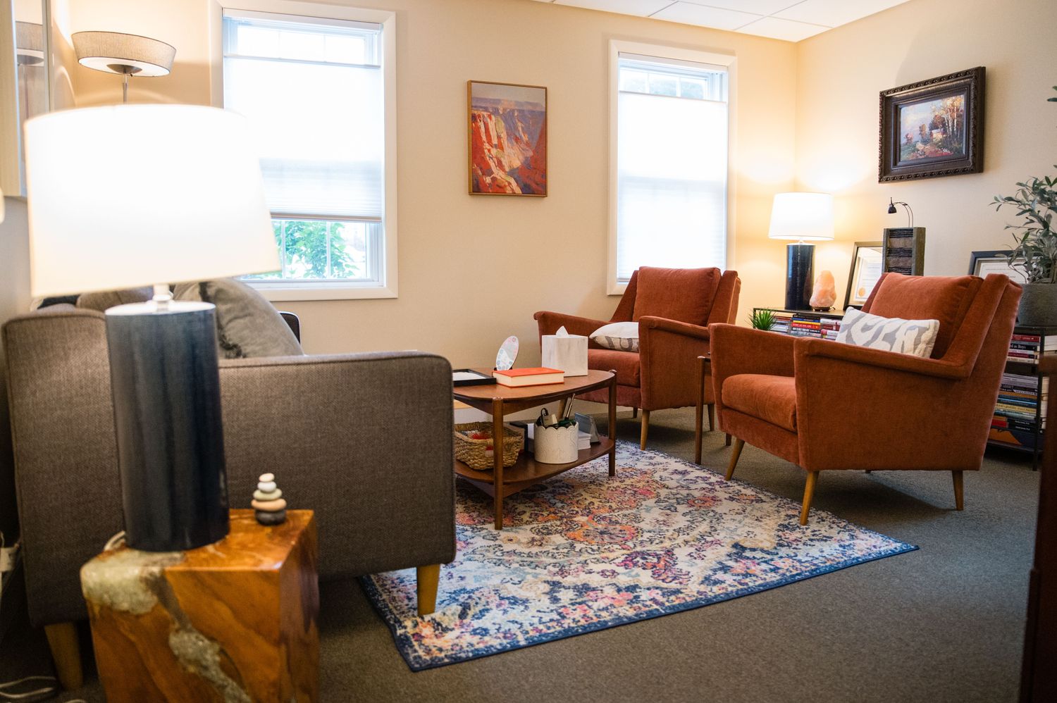 Warm therapy office
