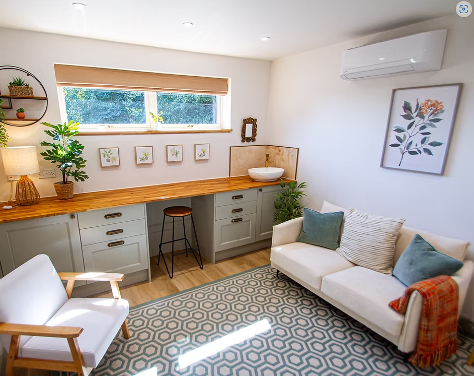 The therapy room is a very comfortable and private space. The room has soundproofing to ensure confidentiality. 