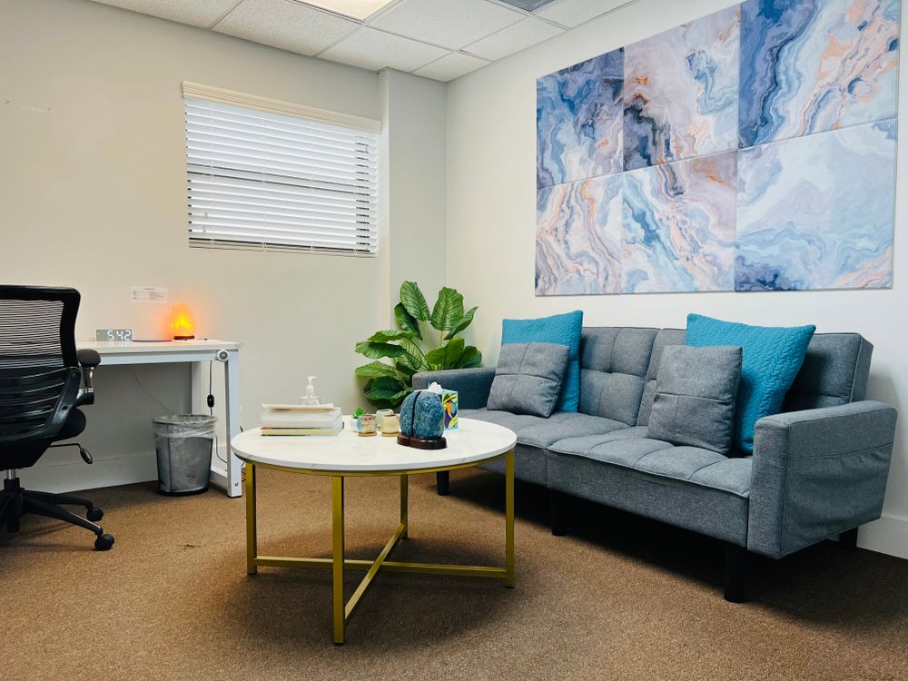 This is one of our safe spaces withing Meraki. All of our therapy rooms are meant to keep you feeling comfortable an peaceful environment.  