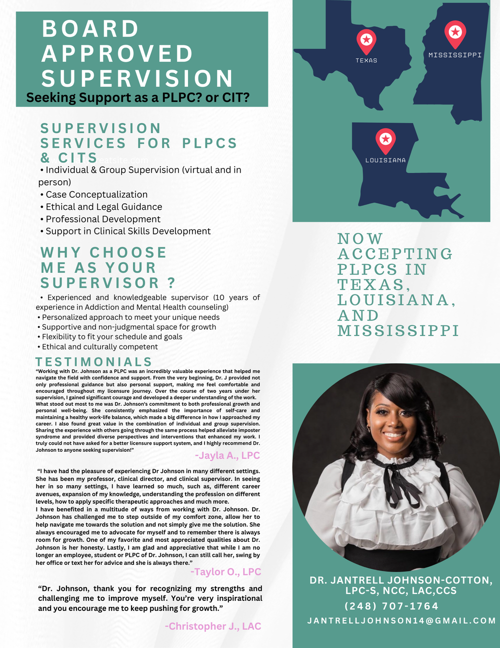 Now accepting PLPCs and CITs in Texas, Louisiana, and Mississippi 