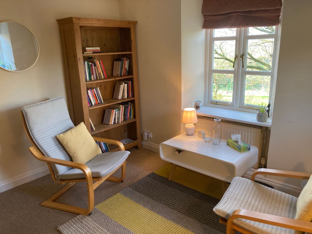A peaceful space with a countryside view.