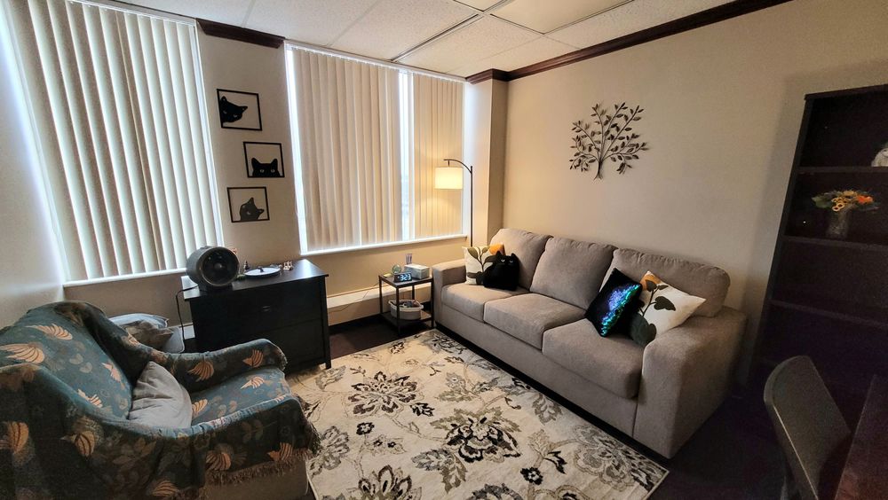 It is important for you to feel comfortable in a therapeutic space, so the office was designed for peak coziness! 