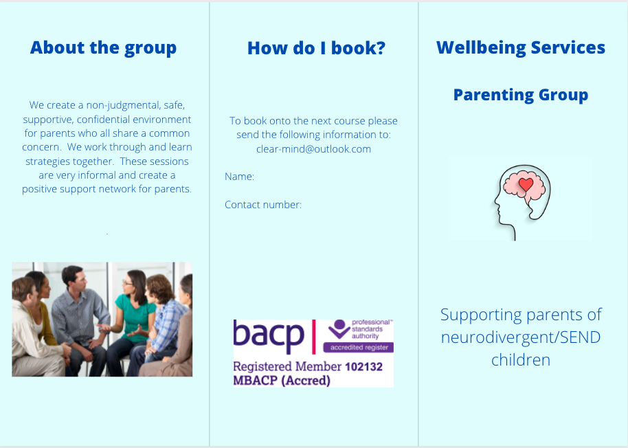 Gallery Photo of Information leaflet parenting programme SEND - currently running groups online