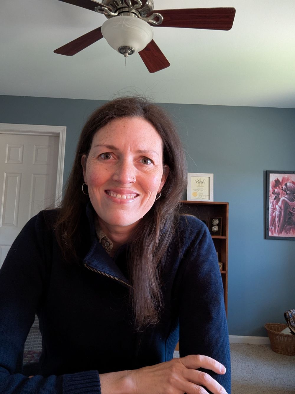 Here's a glimpse of my telehealth space.