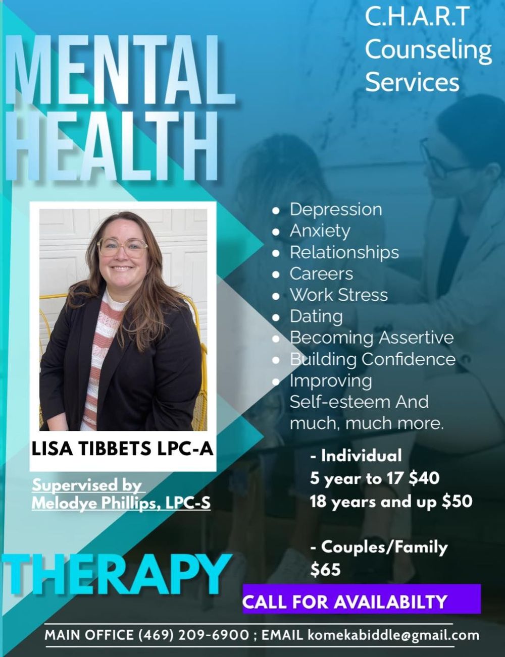 Now offering counseling for Children, Adults, and Couples at a great price