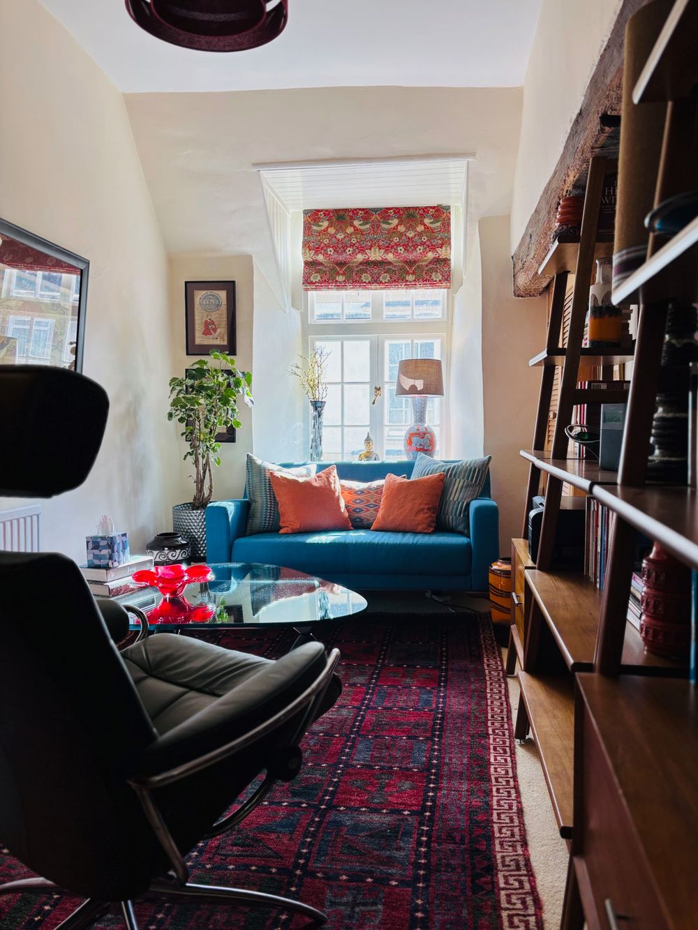 My comfortable, tranquil, contained consulting room in Bruton on the High Street
