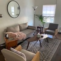 Gallery Photo of My large, airy, private, suite is conveniently located south of Wilshire in Westwood, with large open windows  and indoor/outdoor waiting areas. 