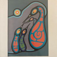 Gallery Photo of Bruce Morrisseau (of the Ojibway, Beardmore Ontario first nations peoples) print called "Family Teaching I"