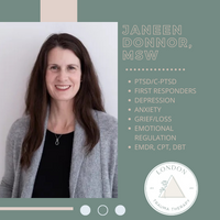 Gallery Photo of Janeen Donnor specializes in PTSD, C-PTSD, first responders, depression, anxiety, borderline personality. She uses EMDR, CPT, DBT, CBT.
