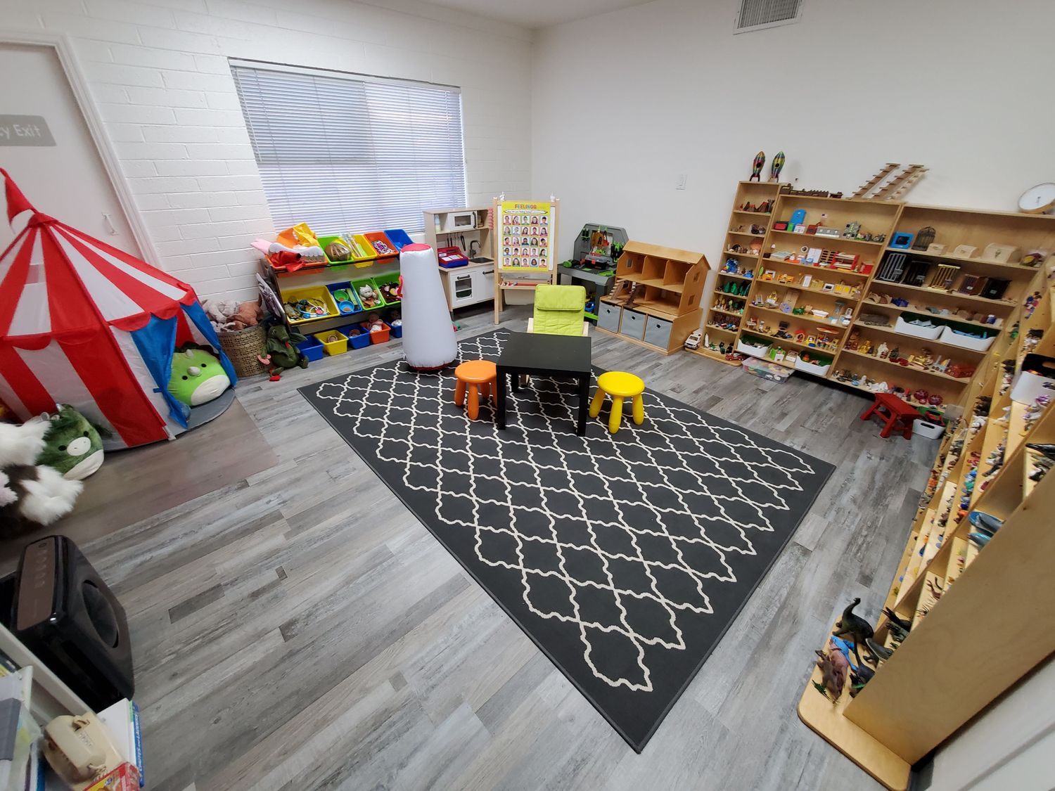 Gallery Photo of Dedicated playroom to help create safety and consistency for child and teenage clients. (HEPA filter in room to increase air quality and safety.)