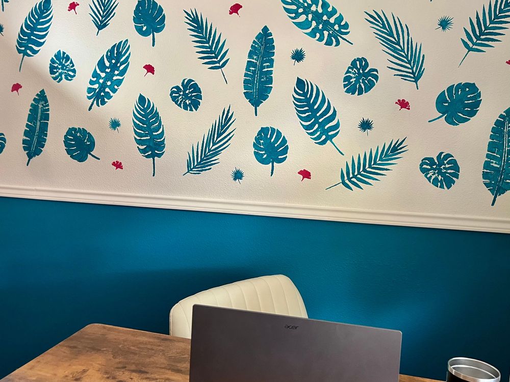 Warm but colorful backdrop during virtual sessions