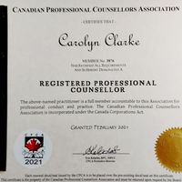 Gallery Photo of Certified (and licenced) Registered Professional Counselor - 3876 with Canadian Professional Counsellors Association (CPCA) ... February 2021 .