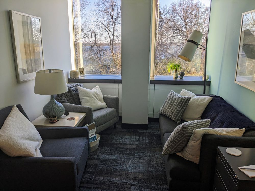 Comfortable setting with bright views of Lake Bde Mka Ska