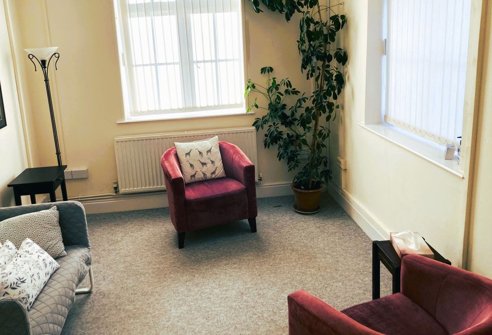 A warm welcome to you, here is an example of one of the confidential counselling rooms I work in.