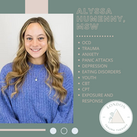Gallery Photo of Alyssa specializes in OCD, anxiety disorders, depression, trauma, eating disorders, mood disorders, complex trauma, phobias, panic and stress.