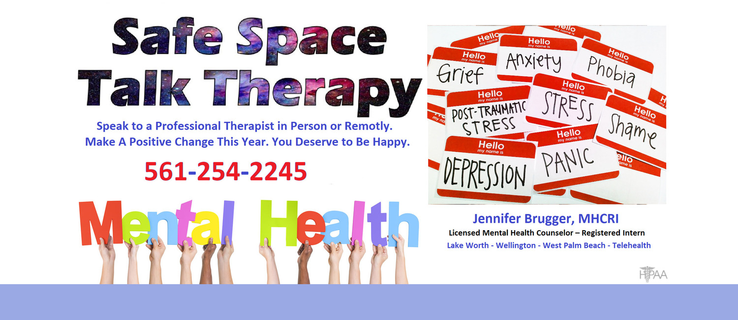 Gallery Photo of Safe Space Talk Therapy - Jennifer Brugger, Registered Mental Health counselor Lake Worth - Royal Palm Beach Mental Health Service