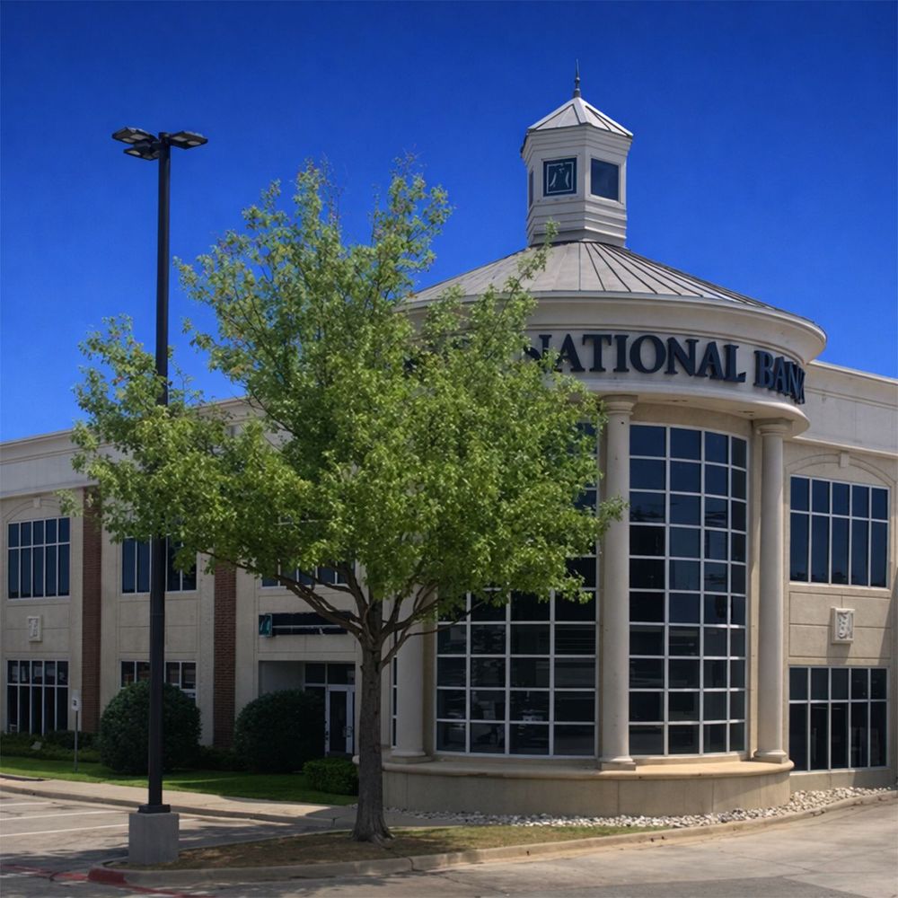 I am located on the second floor of the Woodforest National Bank building. 