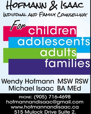 Photo of Hofmann & Isaac Individual and Family Counselling, Registered Social Worker in Aurora, ON