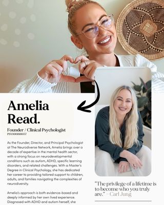 Photo of Amelia Read Read - The Neurodiverse Network By Amelia Read, Psychologist, MPsych, PsyBA - Clin. Psych