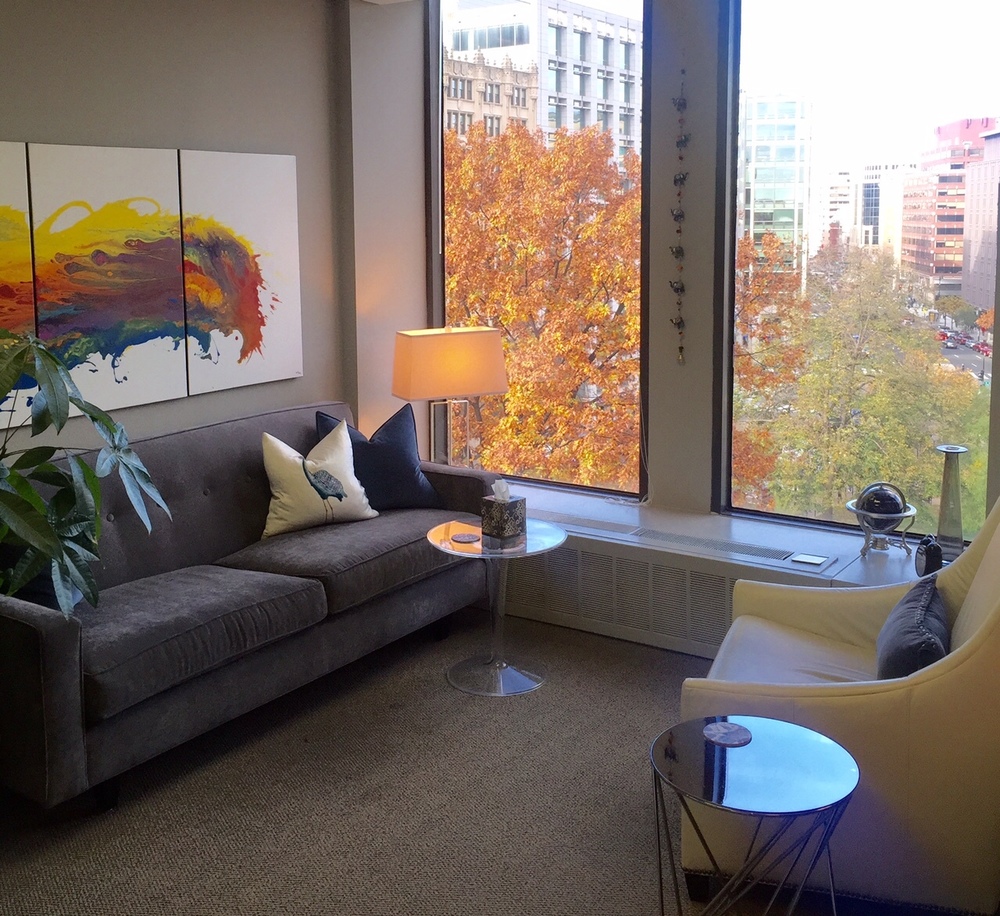 My office overlooks the Farragut Square Park, and is located on I (Eye) street between 17th street and Connecticut Ave.