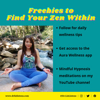 Gallery Photo of Enjoy wellness tips and mindful hypnosis meditations by following me on Instagram & Youtube https://www.youtube.com/c/YourZenWithinRelaxwithDrLiz