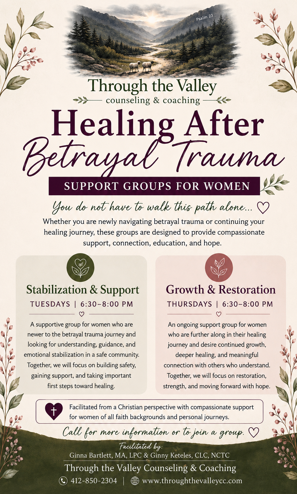 Support groups starting soon! 