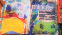 Gallery Photo of Altered Book page. Mixed media, paint, marker collage.Time