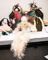 Gallery Photo of Group  Hope Dolls Dollmaking Group. Mixed media wire, yarn, cloth, plaster, beads