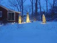 Gallery Photo of Three large standing stones at 18 Lakeview Drive in Ridgefield.