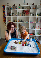 Gallery Photo of Using sand tray as an expressive therapy technique.