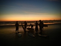 Gallery Photo of SOBRIETY MADE EARLY! Serenity Springs Recovery Center surfing dawn patrol in New Smyrna Beach FL. One of our weekly beach outings in residential.