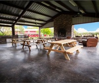 Gallery Photo of Outdoor gazebos situated on Stonegate Center Creekside's premises provide a framework for fellowship under our shaded, open-air pavilions.