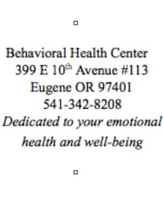 Photo of Behavioral Health Center, Psychologist in West University, Eugene, OR