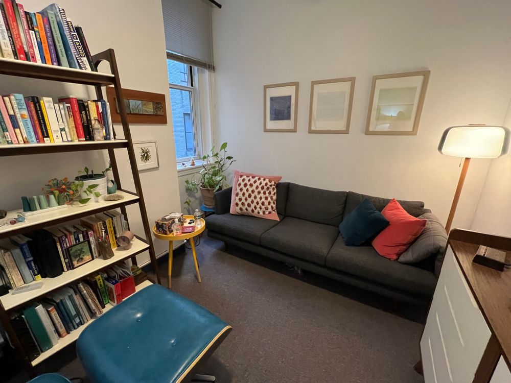 The office is located near Bryand Park/ Grand Central area. The vibe is warm and cozy. I offer water and hot tea in the office space. 