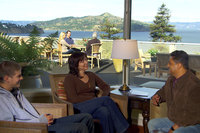 Gallery Photo of Clients relaxing after group in the lounge with a view of Angel Island