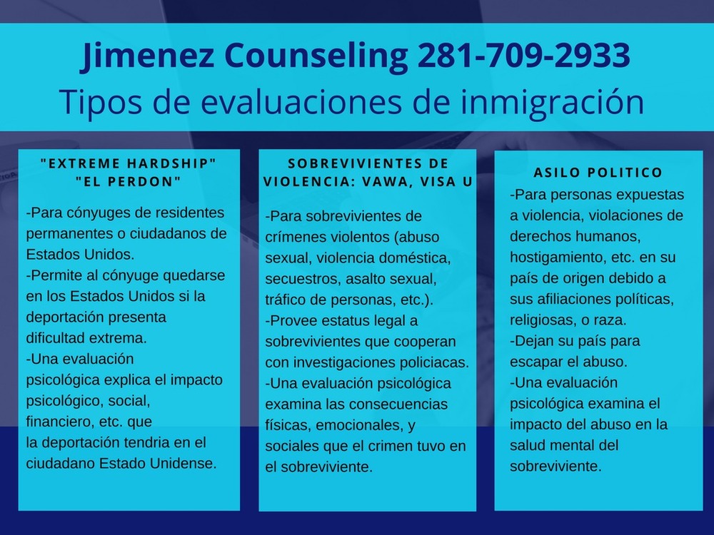 Dr. Immigration Evaluations Jimenez, MA, PhD, Psychologist, Houston, TX