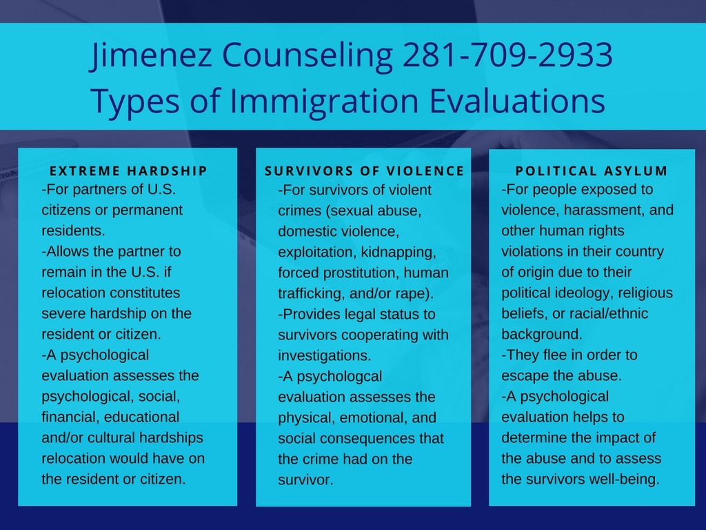 Dr. Immigration Evaluations Jimenez, MA, PhD, Psychologist, Houston, TX, 77005 Psychology Today
