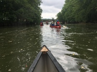 Gallery Photo of Outpatients participating in canoeing as a therapeutic activity to reduce stress and anxiety in Maryland. 