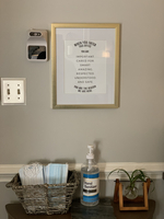 Gallery Photo of Entrance, forehead temp check and hand sanitizer station