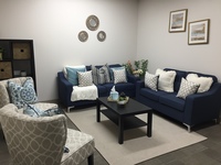 Gallery Photo of Therapy room, where sessions are held.  The room is meant to provide a calming and peaceful feeling so that you feel comfortable openly sharing.