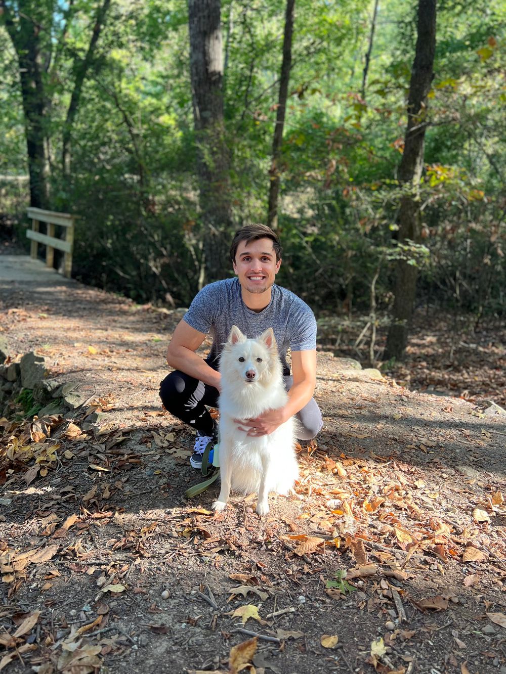 Enjoying some time in nature with Juneau, my American Eskimo!