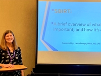 Gallery Photo of At Tulsa's Zarrow Symposium, October 2018 presenting on screening for mental health and substance misuse in primary care and other settings.