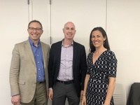 Gallery Photo of Left to right: Dr. David Brendel, MD, PhD; Stefan Kalt, PhD; and Emmie Stamell, RYT of Leading Minds Executive Coaching in Belmont, MA