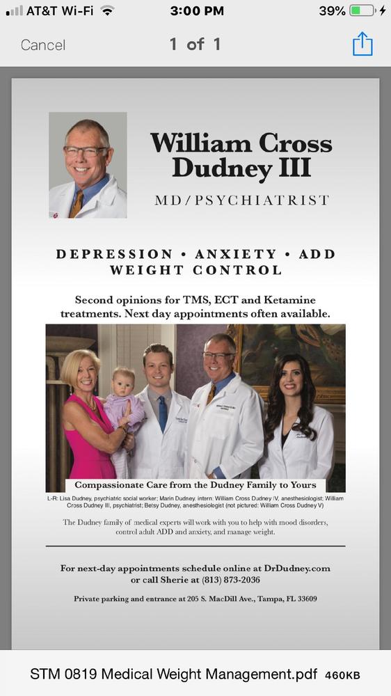 Dr Dudney MD / Psychiatrist, Psychiatrist, Tampa, FL, 33609