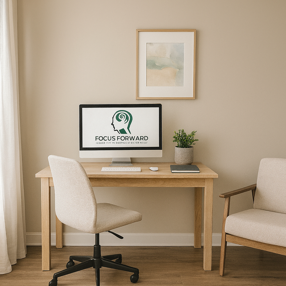 Offering secure, virtual visits from a calm and professional space. Focus Forward Psychiatry brings modern care to you, wherever you are.