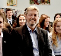 Gallery Photo of Talking to A Level students about counselling and mental health....