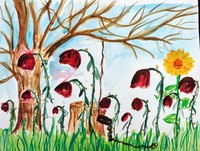 Gallery Photo of Childhood Garden- Inner Child Healing Task. You do not need to be an artist to engage in art therapy.  *artwork is my example